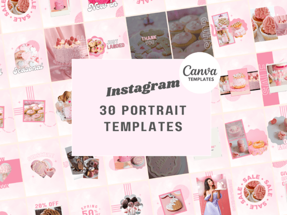 Download Pink Cloudy Instagram Canva Templates - Premium Bundle