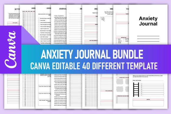 Download Editable Anxiety Journal Bundle Canva - Premium Resources